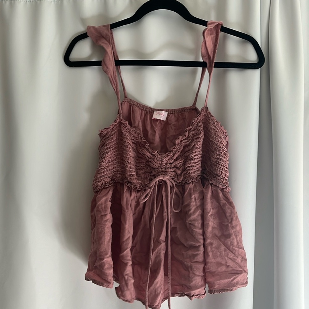 Pink lily tank top